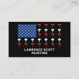 Cartão De Visita Painter Painting Company American Flag Patriotic