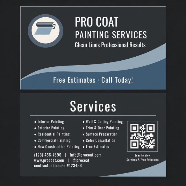 Cartão De Visita Painting Painter QR Code Professional  (Criador carregado)