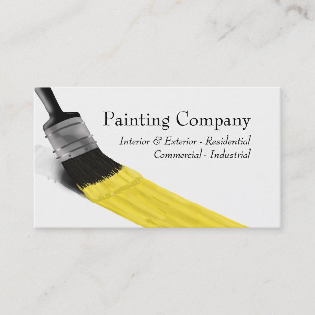 Cartão De Visita Painting Painter Service Company Brussel Amarelo (Frente)