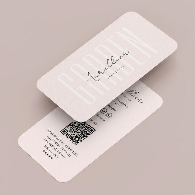 Cartão De Visita Paisagem Botânica Horticulturista Moderna - Rosa T (Modern Horticulturist Botanist Landscape Tech Pink Business Card
)