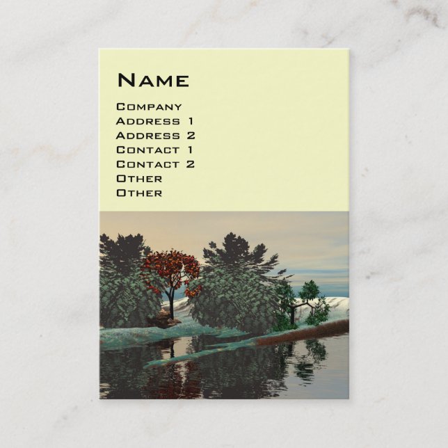 Cartão De Visita PAISAGEM DE alienígena, ÁRVORES HIPERIÃO DE LAGOON (Frente)