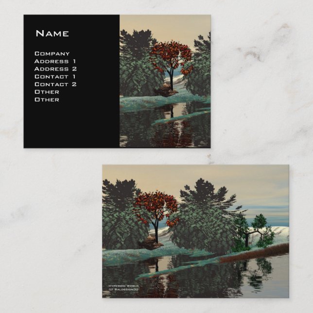 Cartão De Visita PAISAGEM DE alienígena, HIPERIÕES DE LAGOÕES DE ÁR (Frente/Verso)