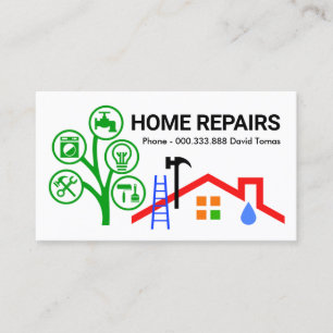 Cartão De Visita Paisagem de Árvore de Ferramentas de Manual Criati