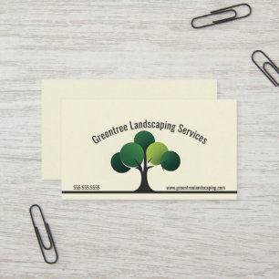 Cartão De Visita Paisagem de Jardim de Árvore Minimalista Moderna