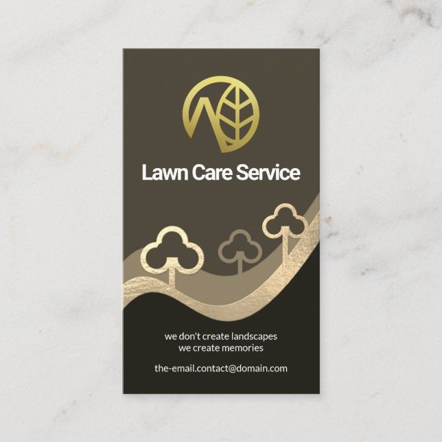 Cartão De Visita Paisagem de Montanha de Textura Metálica (Frente)