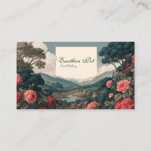 Cartão De Visita Paisagem Encantada da Rosa Vermelha do Livro de Hi