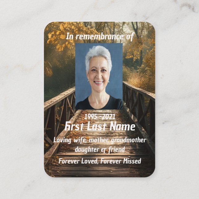 Cartão De Visita Paisagem Natureza da Ponte de Foto Memorial (Verso)