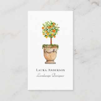 Cartão De Visita Paisagem topiária dos citrinos de laranjeiras