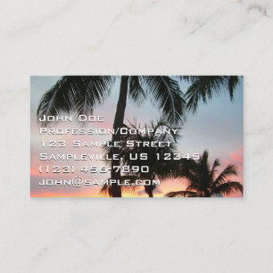 Cartão De Visita Paisagem Tropical de Palms Sunset Fotografia