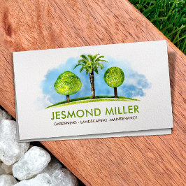Cartão De Visita Paisagismo Serviços de jardinagem Arte aquarela