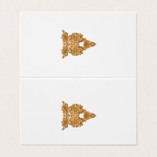 Cartão De Visita Paisley Floral Art - Decor Laranja Boho