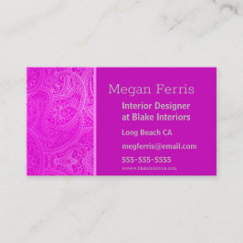 Cartão De Visita Paisley Pink