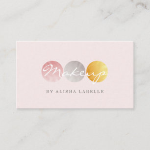 Cartão De Visita Paleta de Artista de Beleza Rosa / Prata / Dourada