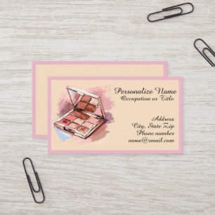 Cartão De Visita Paleta de Maquiagem Personalizada de Beleza Cosmét
