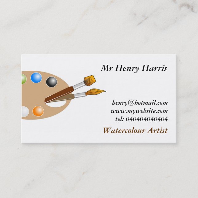 Cartão De Visita Paleta do artista (Frente)