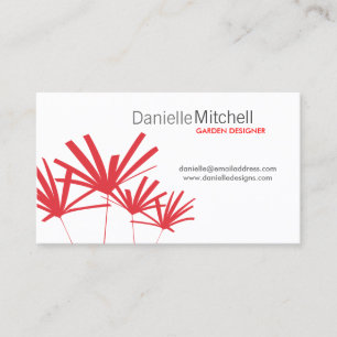 Cartão De Visita Palmas vermelhas chiques