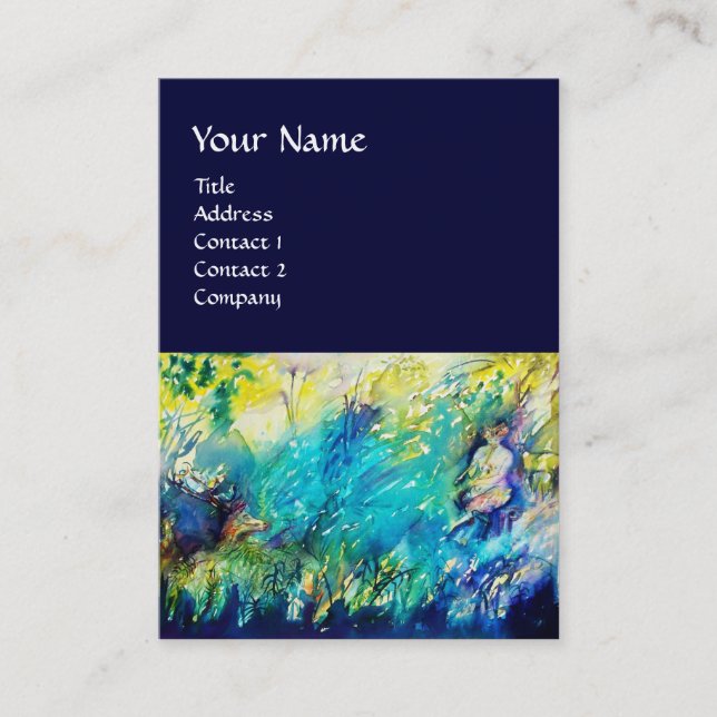 CARTÃO DE VISITA PAN BRINCANDO FLUTA E CERVEJA EM TERRA VERDE (Frente)