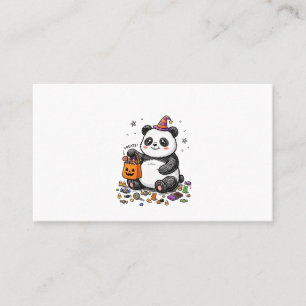 Cartão De Visita Panda Gordinho de Halloween com Barriga de Doce &