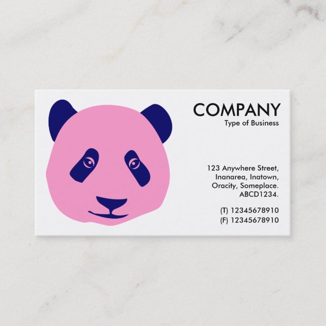 Cartão De Visita Panda - Rosa e Azul (Frente)