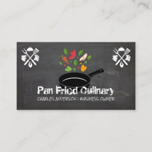 Cartão De Visita Panela Wok Culinária Chef