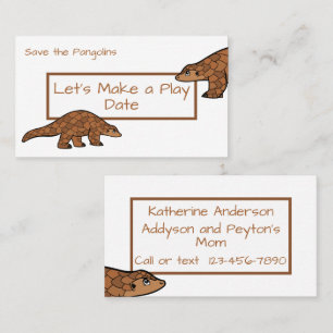 Cartão de visita Pangolin Data de Reprodução da Cr