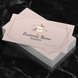 Cartão De Visita Panificação de pastelaria Chef Frame Geométrico