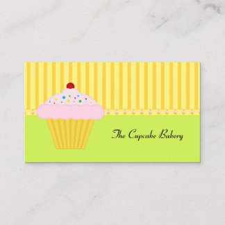 Cartão De Visita Panificação do Cupcake Amarelo do Verde limão Mode