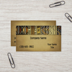 Cartão De Visita Pano africano da lama do vintage