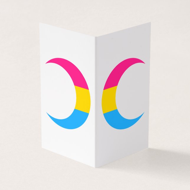 Cartão De Visita Pansexual Pride Crescent Moons Greeting Card (Exterior)