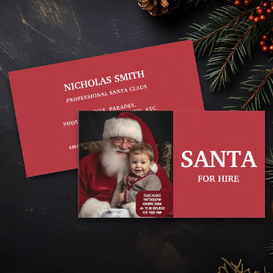 Cartão De Visita Papai Noel Profissional para Aluguel Foto