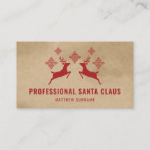 Papai Noel Profissional Veado Vermelho E Flocos De