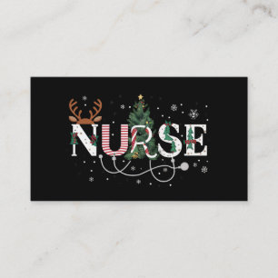 Cartão De Visita Papais noeis de Natal Favoritos Enfermeira Xmas dá