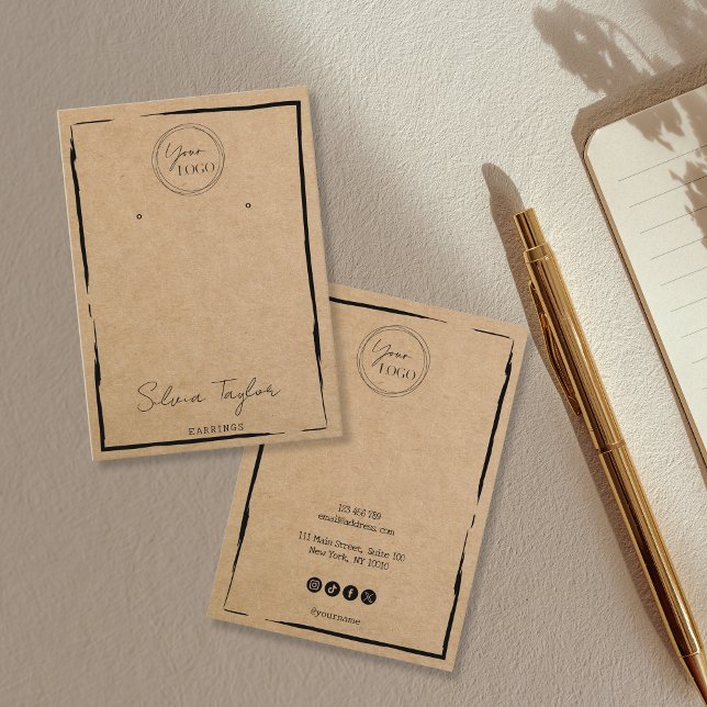 Cartão De Visita papel de artesanato simples Tocando quadro exibiçã (Criador carregado)