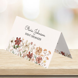 Cartão De Visita Papel de Carta Personalizado Aquarela Vintage Flor