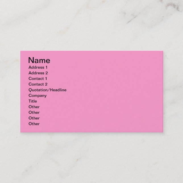 Cartão De Visita Papel de parede cor-de-rosa para Monogramming (Frente)