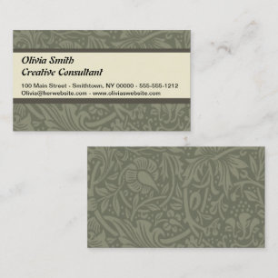 Cartão De Visita Papel de parede floral Narciso William Morris