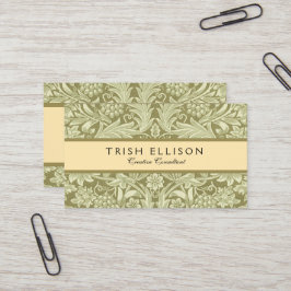 Cartão De Visita Papel de Parede Girassol de William Morris em Oliv