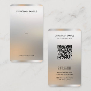Cartão De Visita Papel de Seda Moderno Premium Glamor Silver Luxo