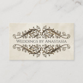 Cartão De Visita Papel de Vintagem para Sujinhos Dourados Elegantes