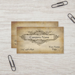 Cartão De Visita Papel envelhecido do vintage medalhão floral