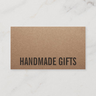 Cartão De Visita Papel kraft castanho moderno, russo, feito à mão