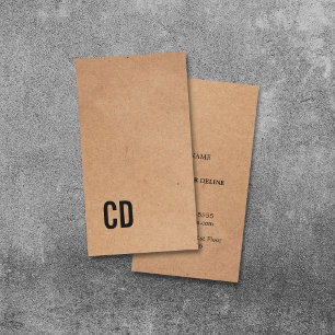 Cartão De Visita Papel Kraft Legal moderno (impresso) Monograma Pre