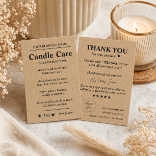 Cartão De Visita Papel Kraft para tratamento de velas   Logotipo pe