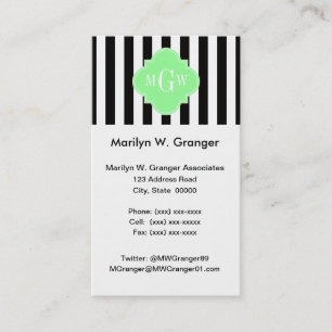 Cartão De Visita Papel Quatrepilado Verde Preto 3 Monograma