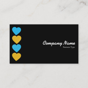 Cartão De Visita Paper Hearts (Corações do Papel) 02 - Black on Whi