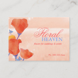 Cartão De Visita Papoula Vermelha Elegante