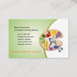 Cartão de visita para a dietista & o nutricionista