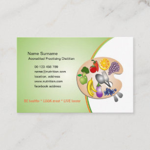 Cartão de visita para a dietista & o nutricionista
