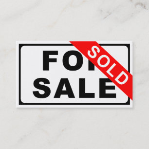 Cartão De Visita PARA A VENDA/VENDEU o sinal
