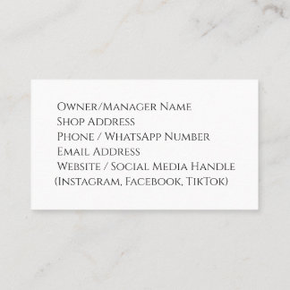 Cartão de visita para Compro de Vestuário - Modern